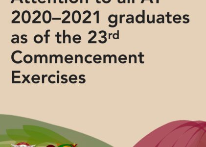 ATTENTION TO ALL AY 2020-2021 GRADUATES